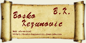Boško Kezunović vizit kartica